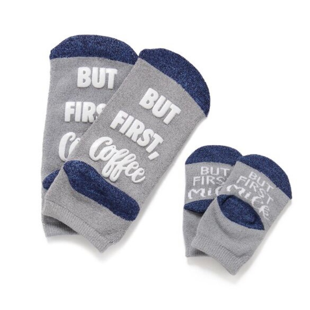 But First Coffee But First Milk Mom‎ & Baby Socks